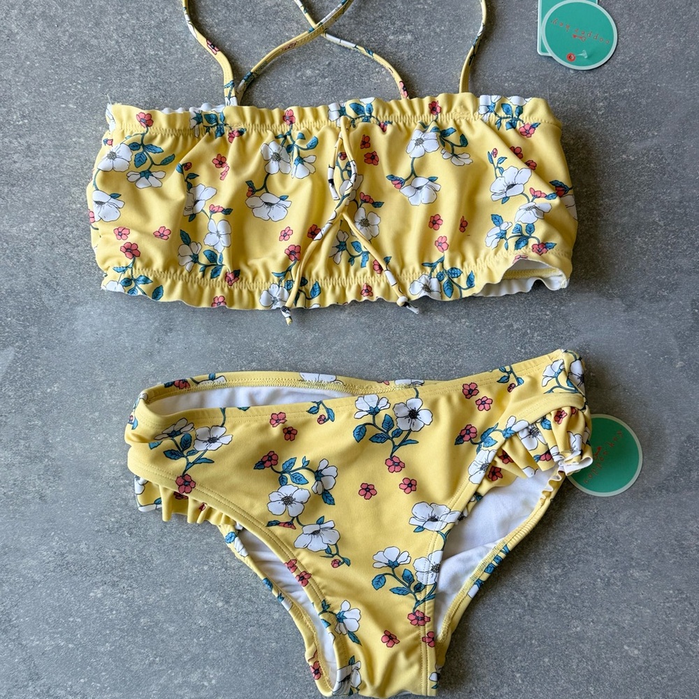 Floral Pastel Yellow Bikini Set